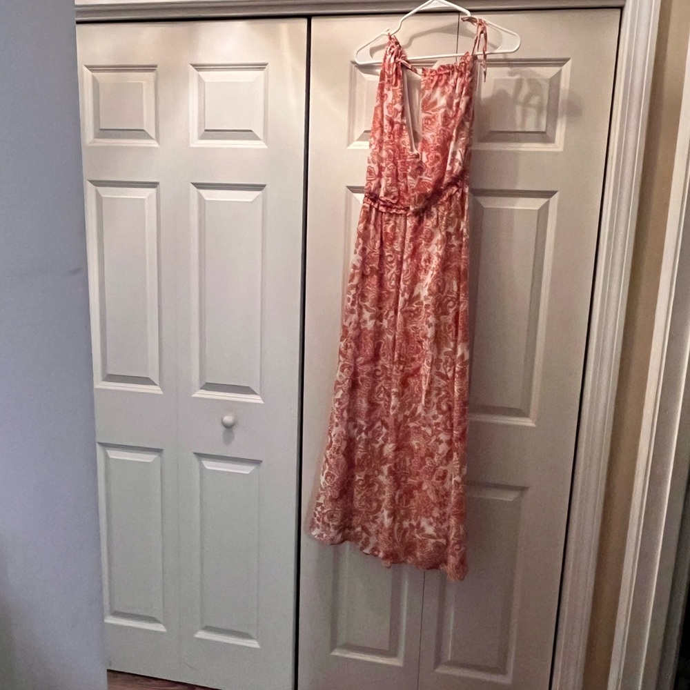 Elegant Floral Pink Maxi Dress
